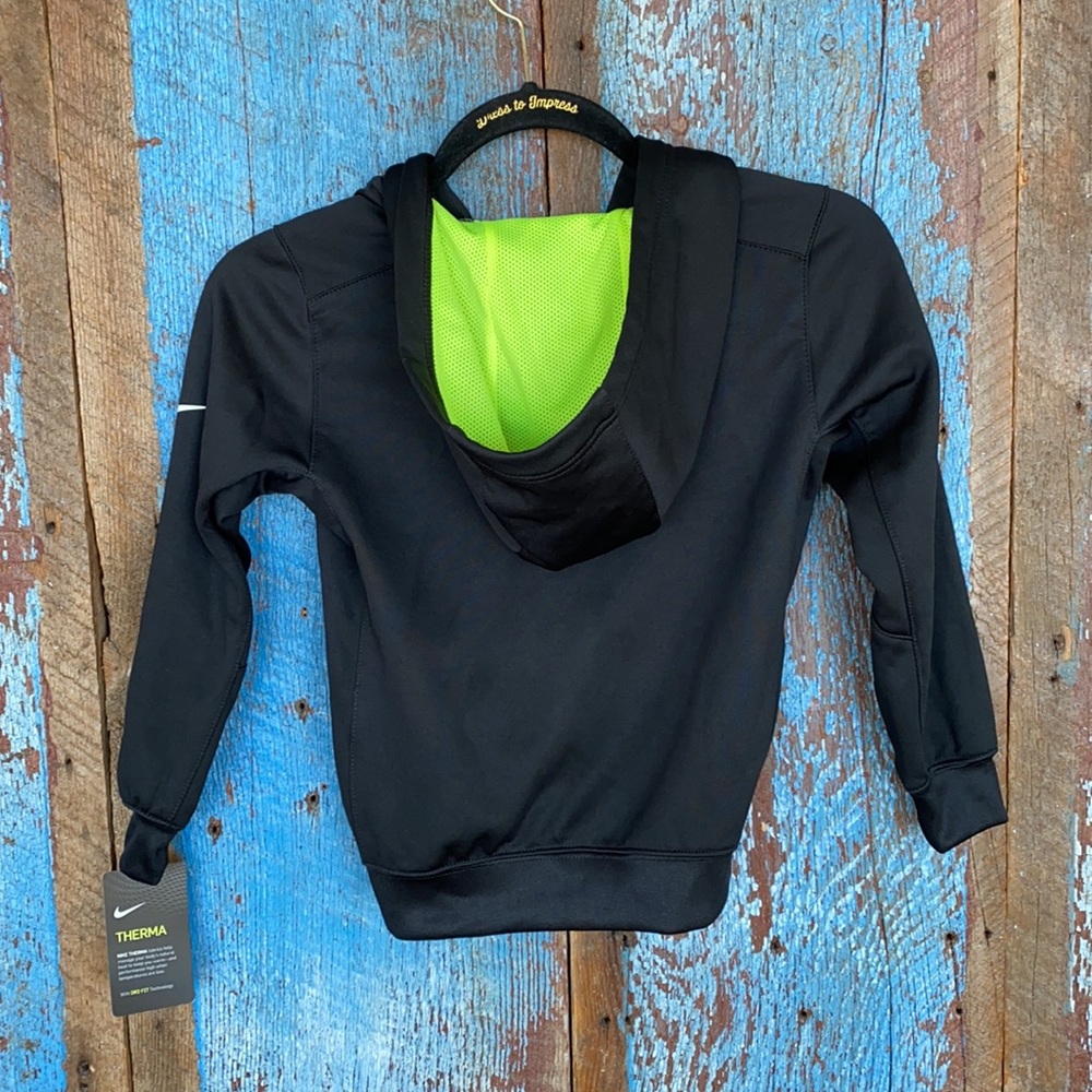Nike Boys Black & Neon Yellow Zip Up Hoodie - Picture 6 of 6